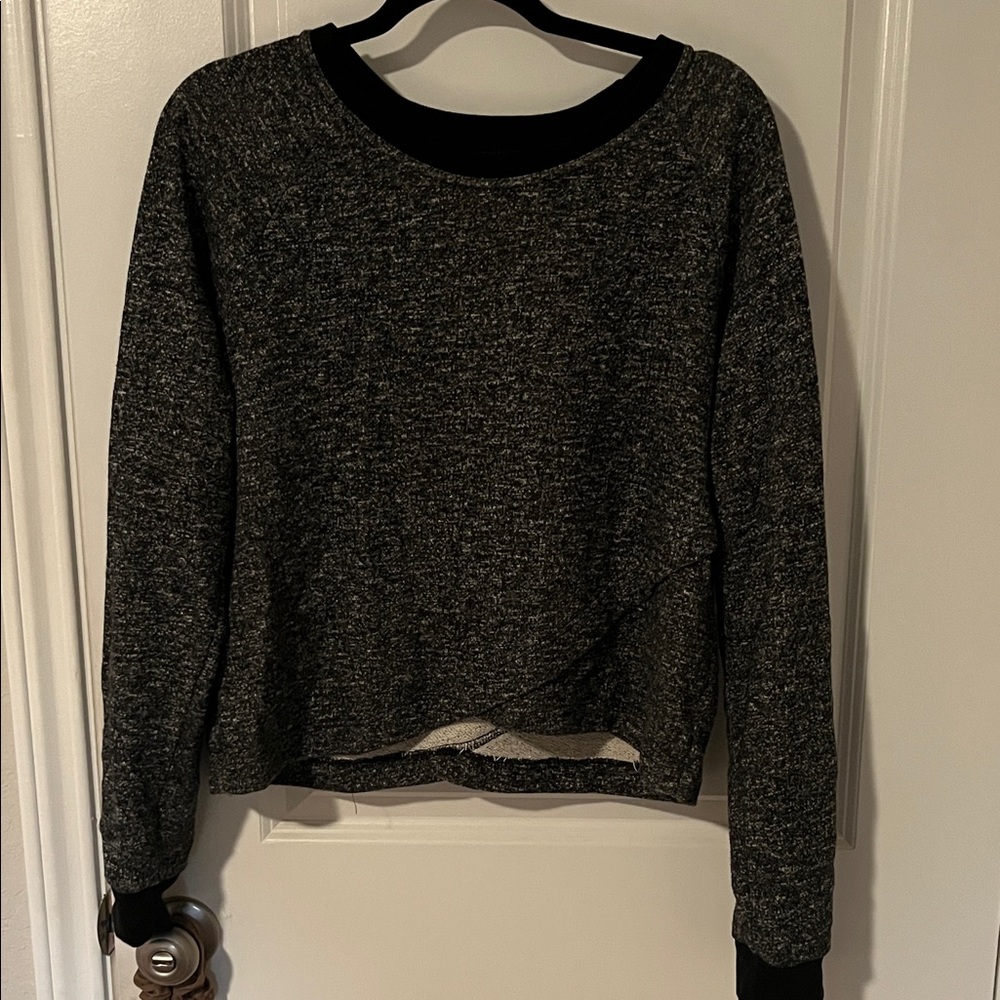 Fabletics Black & Charcoal Crewneck Sweater
